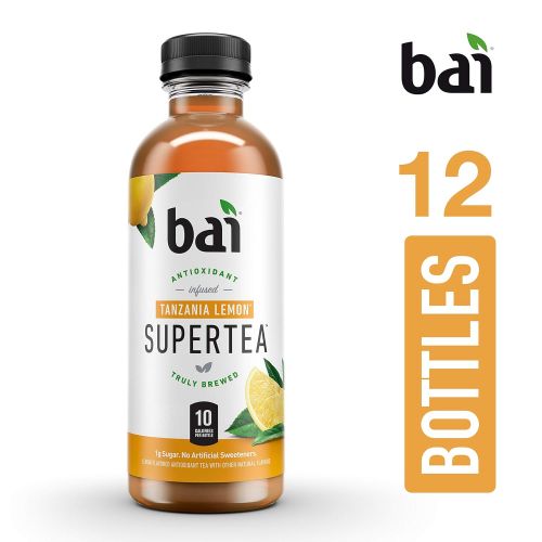  [아마존 핫딜] [아마존핫딜]Bai Iced Tea, Tanzania Lemon, Antioxidant Infused Supertea, Crafted with Real Tea (Black Tea, White Tea), 18 Fluid Ounce Bottles, 12 count