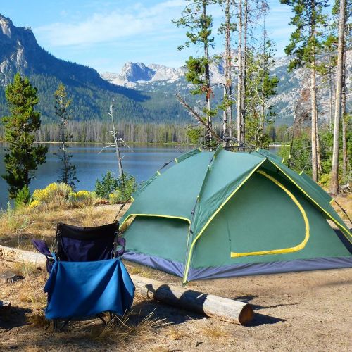  BaiYouDa 3-4 Person Instant Camping Tent Dual Layer 210D Oxford cloth 3 Season Backpacking Dome Pop up Automatic Three-purpose tent with Carry Bag For Outdoor Sports