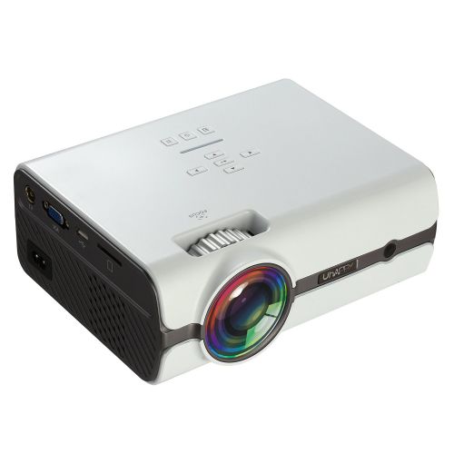  Baililai LED Mini Projector, Home Theater LCD HD Movie Video Projectors Support 1080P TV HDMI Outdoor Indoor Movie Night, DVD Player, Smartphone, Laptop, Games (White, 130 Inch)