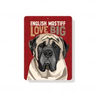 /BainbridgeMercantile English Mastiff LOVE BIG sign - 9 X 12