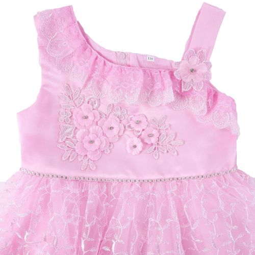  Baixia Straps Lace Embroidered Flower Girl Wedding Party Princess Dress Children Costume Teenager