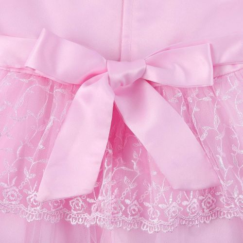  Baixia Straps Lace Embroidered Flower Girl Wedding Party Princess Dress Children Costume Teenager