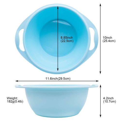  Baiyihui Colander Set, Professional Micro-perforated SUS304 (18/8) Stainless Steel Colander with Blue Food-grade PP Material Mixing Bowl, for Pasta/Noodles/Vegetables/Fruits/Grains