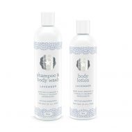 Baja Baby Set Of 2-10% Off - Organic Lavender Shampoo & Lavender Lotion - EWG Verified - Family Size - No Sulphates, Parabens or Phosphates - Pure Hair & Skin Care For Kids