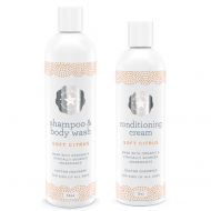 Baja Baby Set Of 2-10% Off - Organic Citrus Shampoo & Citrus Conditioner - EWG Verified - Family Size - No Sulphates, Parabens or Phosphates - Pure Hair & Skin Care For Kids