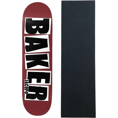  Baker Skateboard Deck Jacopo Carozzi Matte Maroon 8.0 x 31.5 with Grip