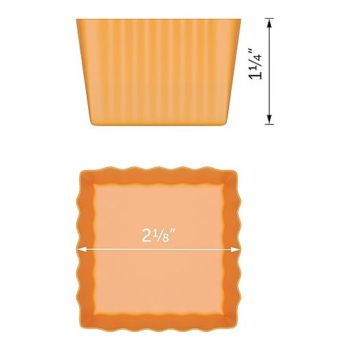  Bakerpan Silicone Square Molds for Baking, Baking Cups, Mini Cake Molds, Square Cupcake Liners, 1.5 Inch Square Cups - Set of 12