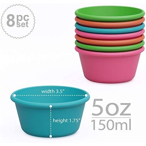  [아마존베스트]Bakerpan Silicone Mini Cake Pan, Large Muffin Cup, 3 1/2 Inch Baking Cups, Set of 8