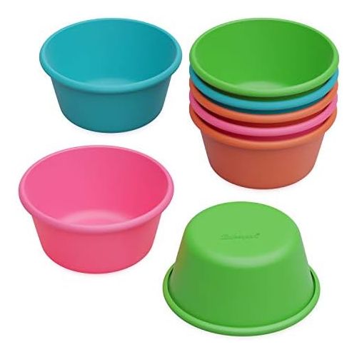  [아마존베스트]Bakerpan Silicone Mini Cake Pan, Large Muffin Cup, 3 1/2 Inch Baking Cups, Set of 8