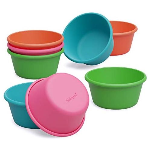  [아마존베스트]Bakerpan Silicone Mini Cake Pan, Large Muffin Cup, 3 1/2 Inch Baking Cups, Set of 8