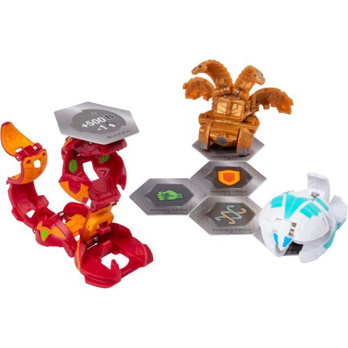  [아마존베스트]Bakugan Starter Pack 3 Pack, Pyrus Fangzor, Collectible Transforming Creatures, for Ages 6 & Up