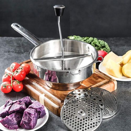  [아마존베스트]Balana Floatant Stainless Steel Food Mill,Fruit Vegetables Grinder,Rotary Food Mill Potato Ricer with 3 Interchangeable Disks,Easy Clean & Easy Assemble