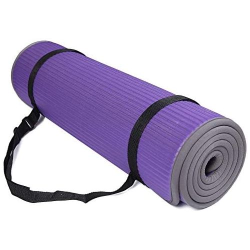  BalanceFrom GoFit All-Purpose 2/5-Inch (10mm) Extra Thick High Density Anti-Slip Exercise Pilates Yoga Mat with Carrying Strap