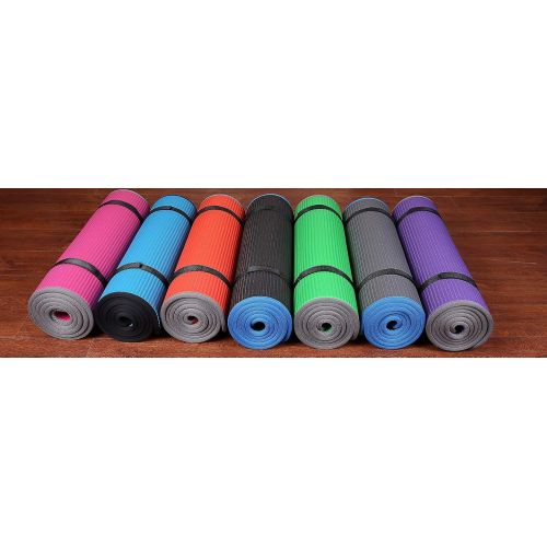  BalanceFrom GoFit All-Purpose 2/5-Inch (10mm) Extra Thick High Density Anti-Slip Exercise Pilates Yoga Mat with Carrying Strap