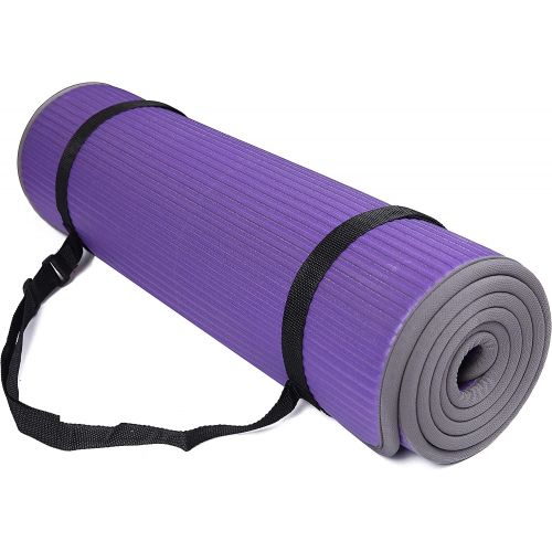  BalanceFrom GoFit All-Purpose 2/5-Inch (10mm) Extra Thick High Density Anti-Slip Exercise Pilates Yoga Mat with Carrying Strap