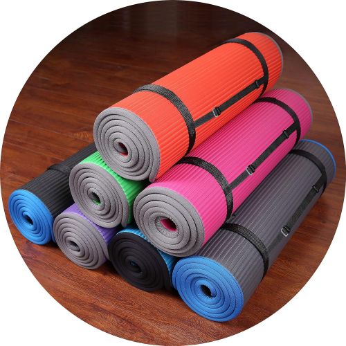  BalanceFrom GoFit All-Purpose 2/5-Inch (10mm) Extra Thick High Density Anti-Slip Exercise Pilates Yoga Mat with Carrying Strap