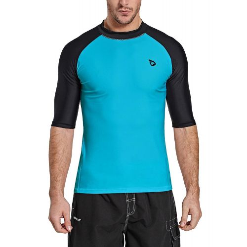  Baleaf BALEAF Mens Short Sleeve Rashguard Swim Shirt UV Sun Protection UPF 50+