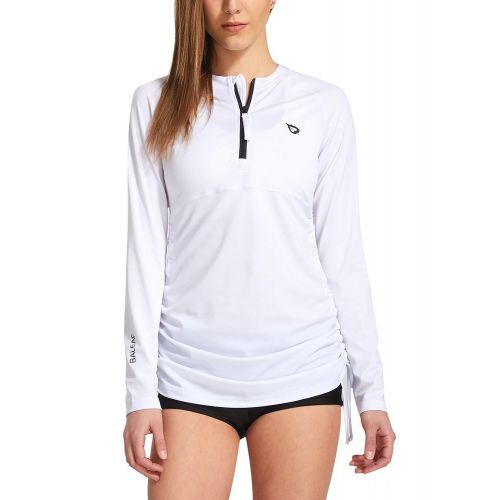  Baleaf BALEAF Womens Long Sleeve Half-Zip Sun Protection Rashguard Side Adjustable Swim Shirt