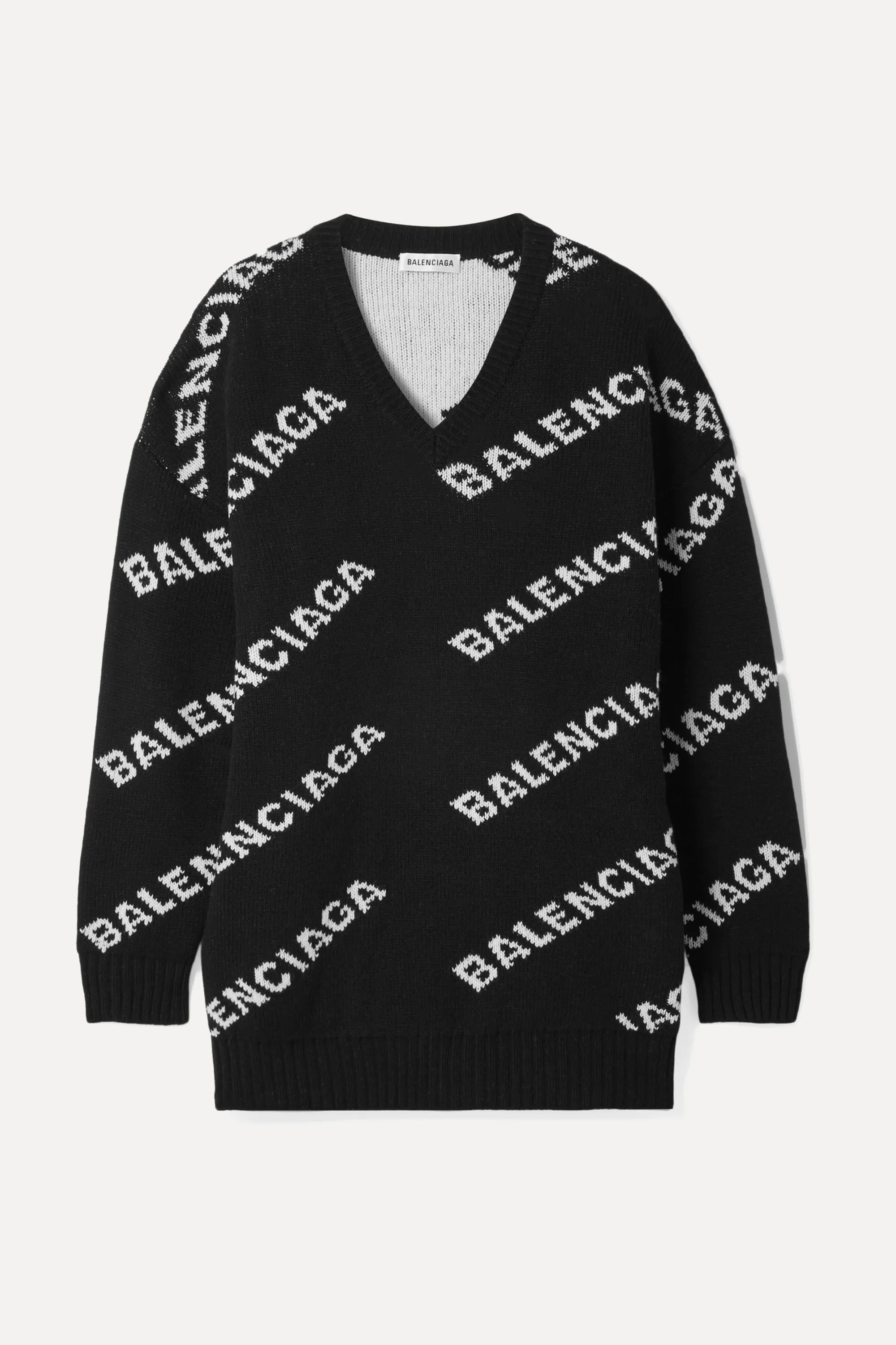 Balenciaga Oversized intarsia wool-blend sweater