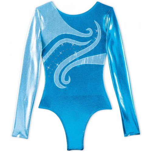  Balera Gymnastics Metallic Swirls Leotard Long Sleeve