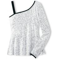 Balera Dance Tunic Sequin Performance With Asymmetrical Neckline and Single Long Sleeve