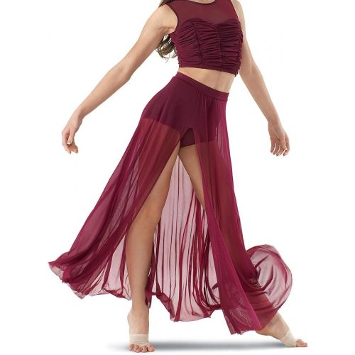  Balera Dance Skirt High Waist Maxi Length With Built-In Brief