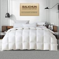 [아마존핫딜][아마존 핫딜] Balichun Premium Goose Down Comforter Queen- Solid White - Soft 1500 Thread Count Cotton Shell - 750 Fill Power - Down Duvet Insert with Tabs (White, Queen)