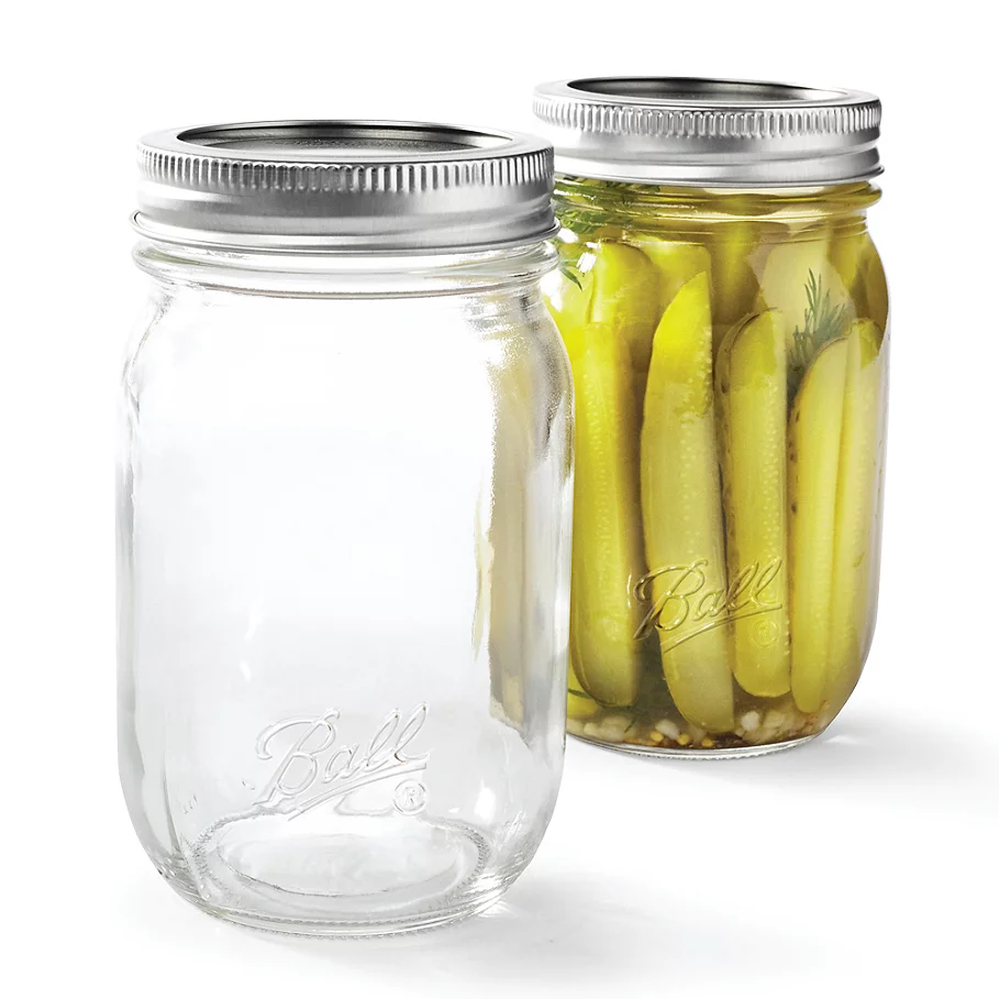 Ball 16 oz. Smooth Side Clear Glass Mason Jars (Set of 12)