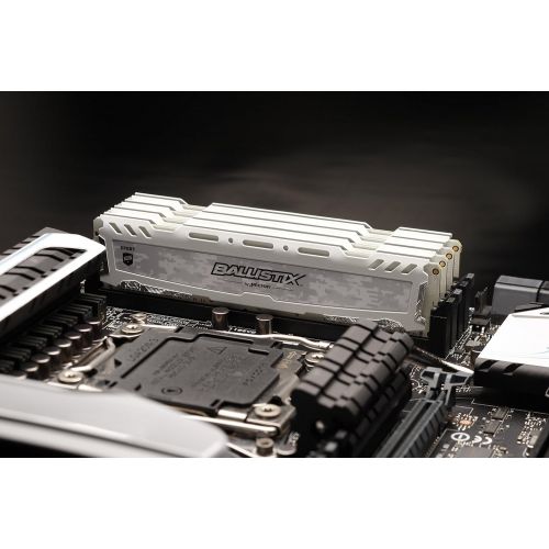  Ballistix Sport LT 8GB Single DDR4 2666 MTs (PC4-21300) CL16 DR x8 DIMM 288-Pin Memory - BLS8G4D26BFSC (White)