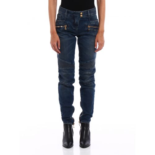 발망 Balmain Biker inspired denim jeans