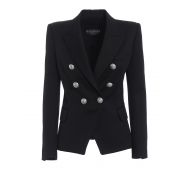 Balmain Black twill fitted blazer