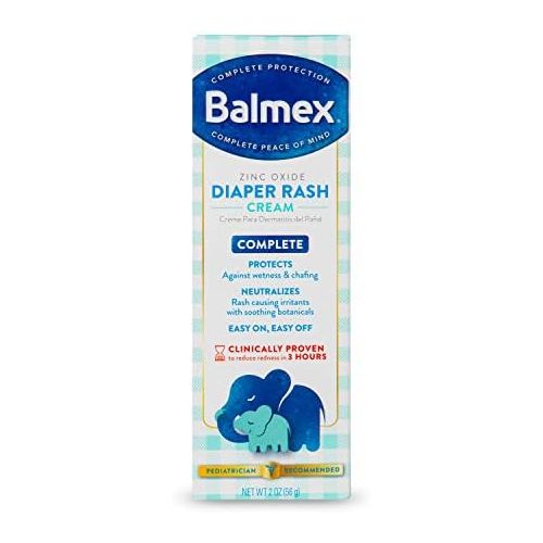  Balmex Complete Zinc Oxide Protection Diaper Rash Cream, 2 Oz