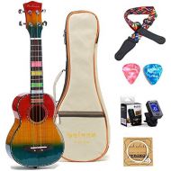 Soprano Ukulele 21 inch, Balnna Traditional ukulele for beginner, Professional Wooden Guitar and Classic Ukulele with Gig Bag & Tuner & Strap & Extra 4 Aquila Strings Set & Picks