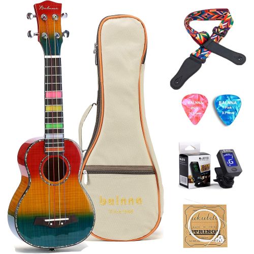  Soprano Ukulele 21 inch, Balnna Traditional ukulele for beginner, Professional Wooden Guitar and Classic Ukulele with Gig Bag & Tuner & Strap & Extra 4 Aquila Strings Set & Picks