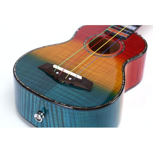  [아마존베스트]Balnna Concert Ukulele (23 inch) High-gloss Rainbow Uke with Aquila Color Strings & Awesome Accessories, Maple Wooden Ukulele for Beginners，Classic and Professional Hawaiian Guitar