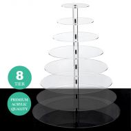 Balsa Circle BalsaCircle Clear 8 Tiers Premium Crystal Acrylic Cupcake Stand - Wedding Party Decorations Dessert Display Pedestal Riser