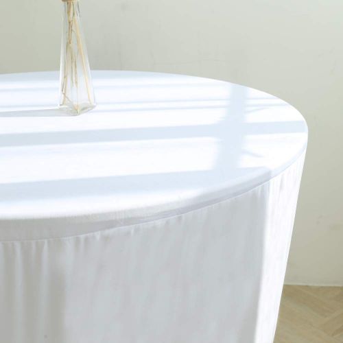  BalsaCircle TRLYC 6ft Spandex Fitted Stretch Tablecloth Rectangular Table Cover Wedding Banquet Party Home Decor(White,4ft,72,5 Pack)