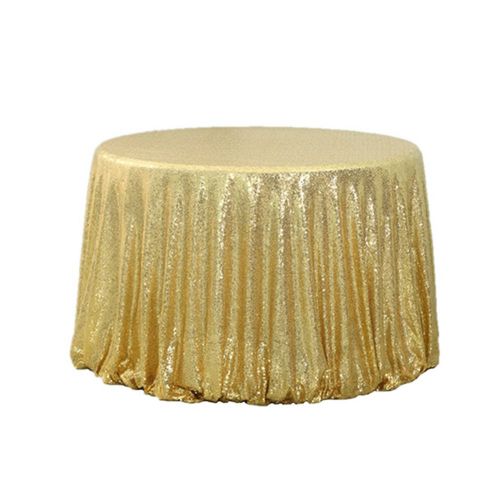  BalsaCircle TRLYC Round Cake Sequin Gold Sequin Tablecloth for Christmas Party-120-Inch