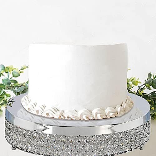  BalsaCircle 15.5-Inch wide Silver Beaded Round Metal Cake Stand - Birthday Party Wedding Display Dessert Pedestal Centerpiece Riser