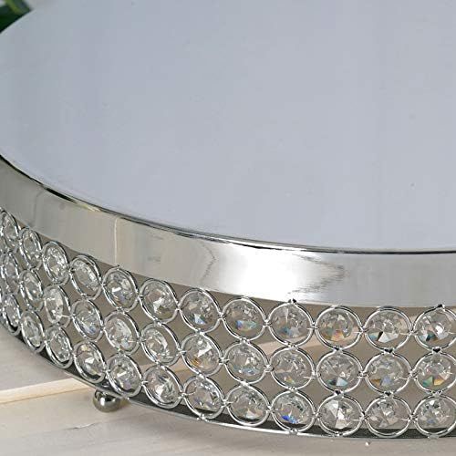  BalsaCircle 15.5-Inch wide Silver Beaded Round Metal Cake Stand - Birthday Party Wedding Display Dessert Pedestal Centerpiece Riser