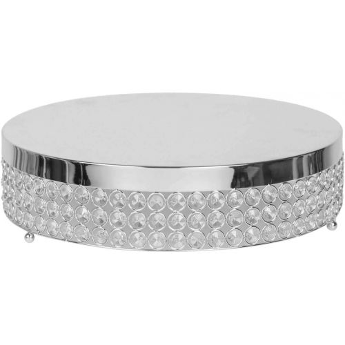  BalsaCircle 15.5-Inch wide Silver Beaded Round Metal Cake Stand - Birthday Party Wedding Display Dessert Pedestal Centerpiece Riser