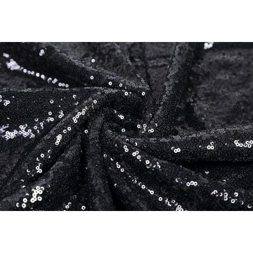  [아마존베스트]BalsaCircle TRLYC Sequin Rectangular Black Wedding Sequin Tablecloth 50-Inch by 80-Inch