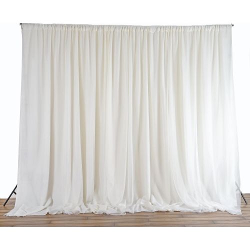  BalsaCircle 20 feet x 10 feet White Fabric Backdrop Drapes Curtains - Wedding Ceremony Event Party Photo Booth Home Windows