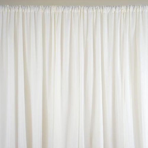  BalsaCircle 20 feet x 10 feet White Fabric Backdrop Drapes Curtains - Wedding Ceremony Event Party Photo Booth Home Windows