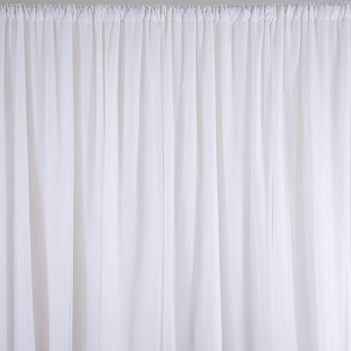  BalsaCircle 20 feet x 10 feet White Fabric Backdrop Drapes Curtains - Wedding Ceremony Event Party Photo Booth Home Windows