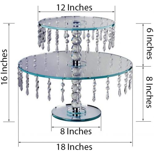  BalsaCircle 16-Inch Tall Clear Crystal Glass Round Cake Stand - Birthday Party Wedding Dessert Display Pedestal Centerpiece Riser