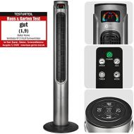 [아마존베스트]Balter Tower Fan with Remote Control, Quiet, 120cm High, 3 Speed Settings, Wind/Sleep Modes, Timer, 80° Oscillating, Extra Stable, 32cm Base, Anthracite Colour