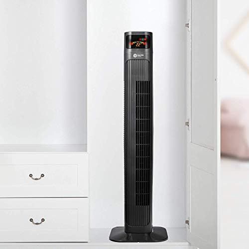  [아마존베스트]Balter Tower Fan with Remote Control, Quiet, Standing Fan, 98 cm Tall, 3 Speed Levels, Wind/Sleep Modes, Timer, 80° Oscillating, Black