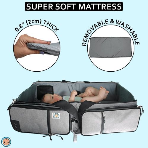  3 in 1 Travel Bassinet | Diaper Bag | Portable Change Station | Multi-functional Premium Quality Water-resistant Baby Travel Crib | Baltic Bub Infant Carrycot