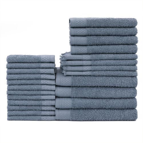  Sobel at Home 100% Cotton 24-Piece Cotton Bath Towel Set Collection